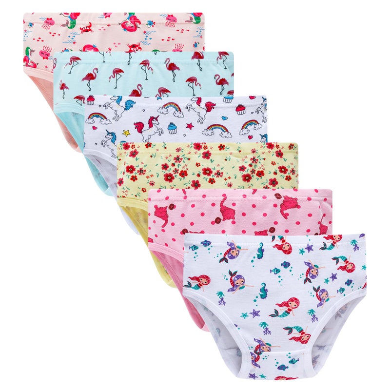 Winging Day Packs of 6 Big Girls Panties Underwear Assorted Styles Size 8 - Image 1